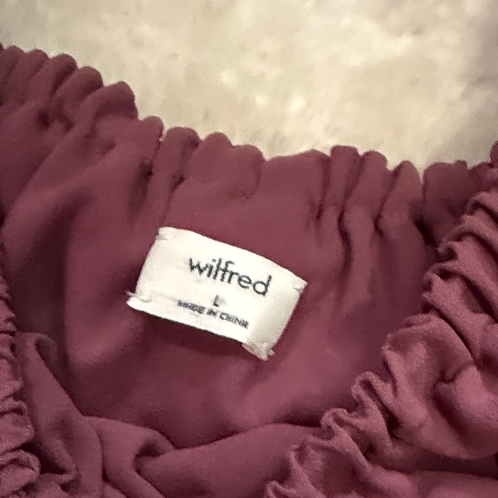#13 18”-20” Ptp Wilfred One-Shoulder Ruffle Midi Dress in Mauve w pockets - Picture 2 of 2